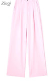 Gray Striped Pants Women High Waist Baggy Pants Woman Office Casual Summer Women's Pants Y2k Streetwear Wide Leg