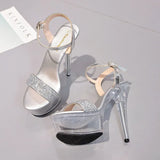 New Woman shoes summer sandals heel transparent female platform High Heels Crystal pole dance wedding dress 2020 stripper