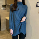 Zingj New Fall / Winter 2023 Retro Lazy Wind Coat With A Long-Sleeved Knit Bottom Turtleneck-Outfit