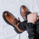 2025 Leather Shoes Male Leather Breaable Business Martin Low Top Casual British Shoes