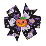inchs Halloween Decoration Grosgrain Ribbon Hair Bows For Baby Girls Ghost Pumpkin Pinwheel Hair Clips Hair