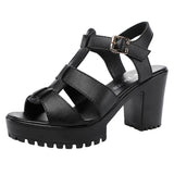 T-T-Slace Sandals Waterproof Table Thick Soles 41-43 Yards Cheongsam Runway Shoes Large-Size Coarse Heel Waterproof Table Women's