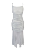 Elegant Straps Dress Women 2023 Summer New Fashion Evening Party Ladies Vestidos Vintage Sexy Slim Female Midi