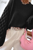 Women Pullover Sweater Autumn Winter Knitted Casual Solid Jumper Tops Fashion Loose Long Sleeve