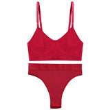 Seamless Underwear Women Bra Set Sexy Lingerie Set Female Underwear Bralette Ribbed Tops Fashion Tank Crop Tops