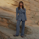 Zingj Women's Wear 2024 Spring High Collar Waist Suit Jacket Casual Pants Design Sense Suit Suit-Outfit