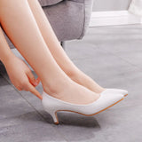 Cm Light-Mouthed Tip Single Shoe Low Heel Single Shoes Light-Mouthed Professional White High Heels Commuter Workplace Women's
