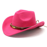 Women Vintage Cowboy Fluffy Hat with Rhinestone Ladies Girls Cowgirl Glitter Hat Cap Headwear for Fancy Dress Cosplay