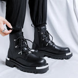 Zingj High Martin Boots Men Trend High Bootage British Style Locomotive Work Boots