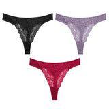 Sexy Lace G String Women's Thong Low-Waist Female Underpant Hollow Out Breathable Cotton Seamless G-String Underwear