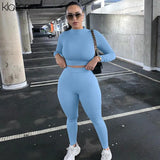 Solid Tracksuit Women Streetwear Fitness Sportswear T Shirt and Trouser Two Piece Set Women Stretch Skinny Female