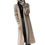 And Winter 2025 New Long Cashmeet Cardigan Women's Long Hooded Knitted Coat Over The Knee Wool