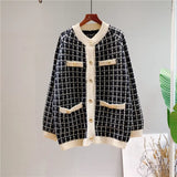 Short Cardigan Knitted Sweater Autumn Winter Long Sleeve o-neck Jumper Cardigans Casual Streetwear Fashion Pull Femme