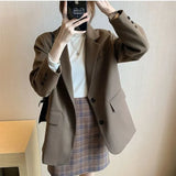 Zingj Goddess Small Suit Coat Autumn 2024 New Joker Design Sense Loose Korean Version Of The British Wind Suit Tide-Outfit