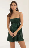 Fashion Sexy Sequined Suspender Bow Dress