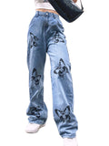 Print Is Slim And Simple Jeans Woman-Outfit