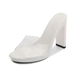 Zingj New Korean Version Of The Runway Show Model Shoes Fine Heel Sexy Black Waterproof Table 11CM High Heel Sandal Female