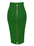 Colors XL XXL Sexy Solid Zipper Orange Blue Black Red White Pink Bandage Skirt Women Elastic Bodycon Summer Pencil Skirt