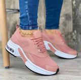Zingj Head With Lace Grid Sneakers Women's Plus Size Low Top Casual Shoes Dad Shoes Single Shoes- Outfit