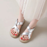 One Foot Pedal Sports Roman Sandals Women 2025 Summer Platform Retro Casual Fashion Beach Cool Drag