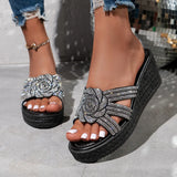 Zingj Slipper Female Summer 2024 New Diamond Thick Bottom Fashion High Heel Cool Drag Women's