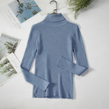 2021 Autumn Winter Sweater Knitted Women Khaki Long Sleeve Slim Casual Turtleneck Pullover Ladies White