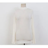 Thin T-shirt See Through Slim High Quality Plain T Shirt Women Cotton Elastic Basic T-shirts Female Korean Style