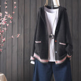 women's 2021 autumn new hooded knitted cardigan Korean style small fresh button sweater outer top