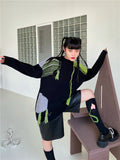 Color Block Oversized Sweater Women Clothing Black Pullovers Designer Knitted Streetwear Sweater Winter