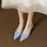 Women's Shoes 2025 Pointed Shallow Mouth Cat With Hollow Out Sexy Skirt Soft Sole Comfortable Soft Leather Single Shoes One