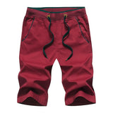 New Summer Men's Sports and Leisure Elastic Cloth Pants Loose 100% Cotton Belt Home Daily Five-Point Men's