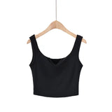 Zingj New Summer Small V-Collar Breathable Comfortable Sports Vest Women's Solid Color Slim Short Sleeveless