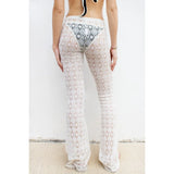2025 New Hottie Hollow Pattern Sexy Perspective Holiday Style Knitted Casual Trousers