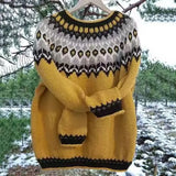 Hot New Sweater Women's Round Collar Color Loose Fashion Knitted Shirt Long