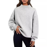 Fashion Casual Velvet Dress Women's Thick Half-High Collar Loose Women's Clothing In Autumn And Winter