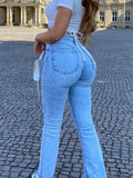 Flare Jeans Pants Women Elegant Ladies Jeans Women High Waist Fashion Stretch Denim Trousers Wide Leg Jeans 2022