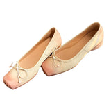 Zingj Upgrade ~ Bow Tie Pig Nose Shoes Female Autumn 2024 New Full Skin Ballet-Outfit