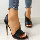 Zingj Size Sandals Female Summer New Fish Mouth Face Thin Heel Set Heel Female Sandals- Outfit