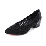 2021 New Summer Fashion Pumps Cut-outs Women Crystal Casual Ladies Shoes High Heels Tenis Feminino Genuine