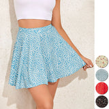 Floral Sweet High Waist Invisible Zipper Chiffon Printed Short