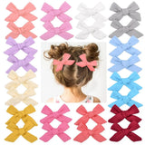 Solid Cotton Hiar Bows With Clip For Baby Girls Boutique Handmade Hair Clip Hairgrip Barrettes Hair Acesssories