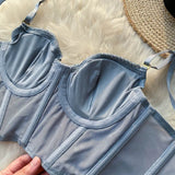 Street Women's Camisole New Fashion Embroidered 3D Petal Bustier Bra Cropped Tops Female Thin Underwear
