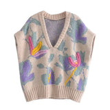 Embroidered Lavender Garden Sweater VestOutfit