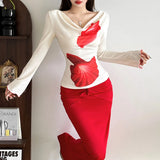 2025 Spring And Summer Women's New Seaside Vacation Wind Hanging Neck Vest Sexy Hip Skirt