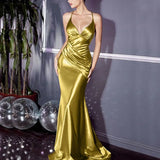 2022 Summer Women Long Party Dress Sexy Backless Elegant Lady Silk Gold Floor Length Maxi Satin Slip