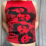 Vintage Y2K Sexy Skinny Cropped Tank Top 90s Women Sleevless Slim Fit Vest Summer Sweats Tees E-girl Harajuku