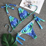 Woman 2022 Summer Stylish Diamond Crystal Lace-up Low Waist Beachwear Binkinis Set Sexy Separate Swimwear Bathing