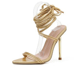 Pointed Cross Strap High Heel Sandals Women Plating High Heel Ring Strap Fashion