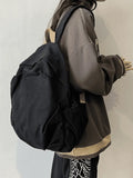 Vintage Wash College School Backpack-Outfit