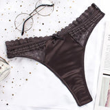 Women Sexy Lace Panties Low-waist Underwear Thong Female G String Hollow Out Lingerie Temptation Embroidery